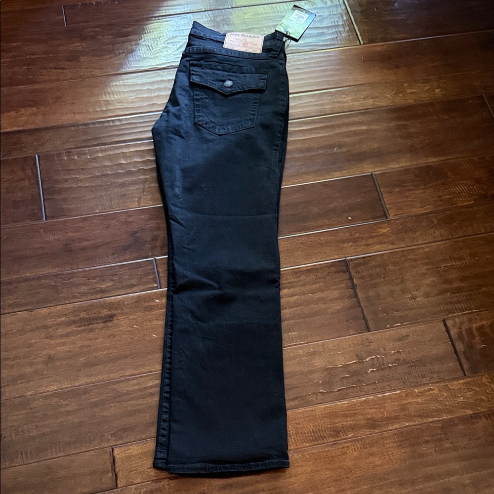 NWT True Religion Ricky  Black Denim Jeans,36x32
